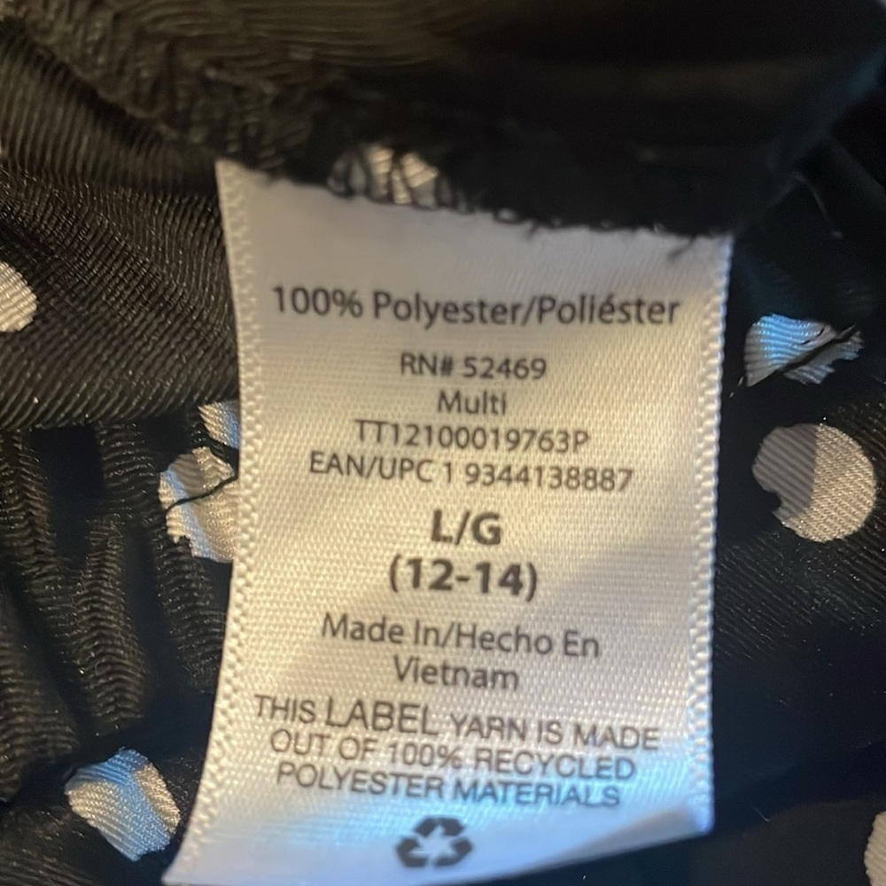 Women's High Waisted Polka Dot Pleated Skirt Black/White L - Picture 6 of 7